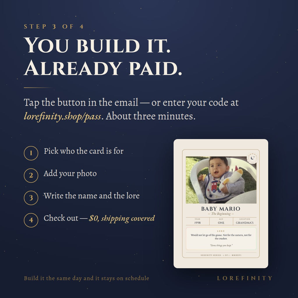 How it works — step 3 of 4: build it, already paid